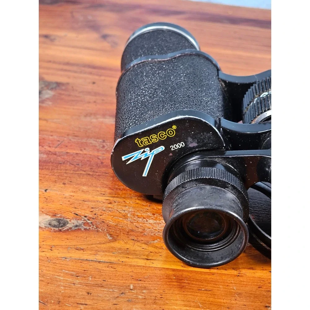Vintage Tasco Zip 7x35 Binoculars with Case Fully Coated Optics